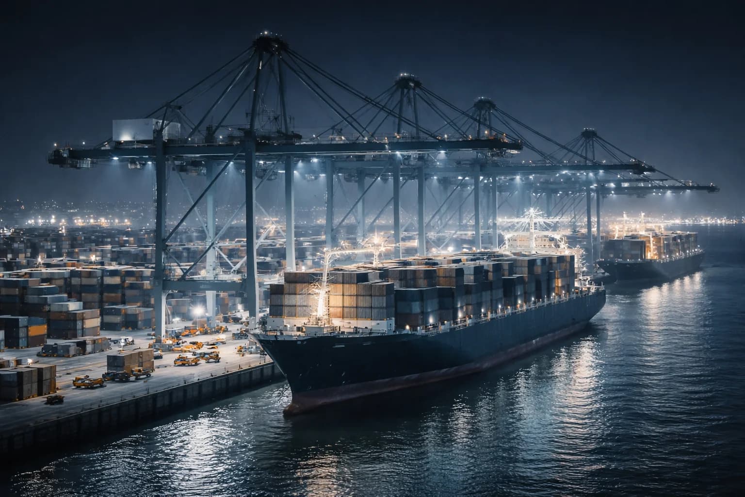 Shipping - Industrial port at night
