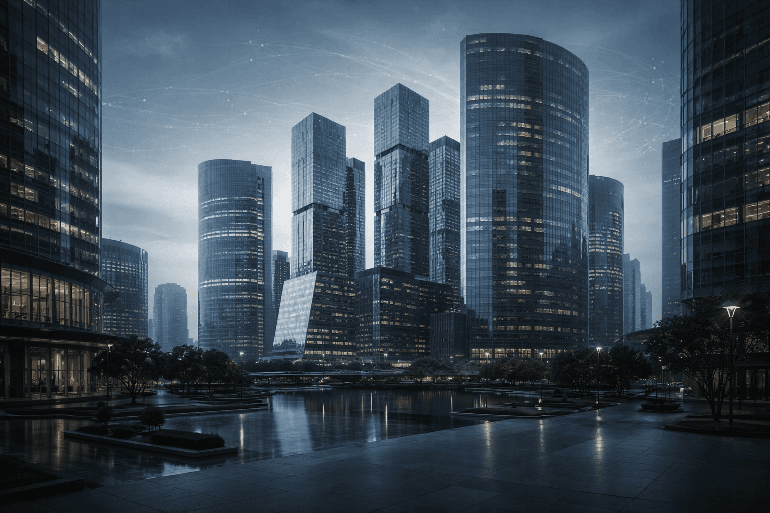 Modern cityscape representing strategic vision and scale